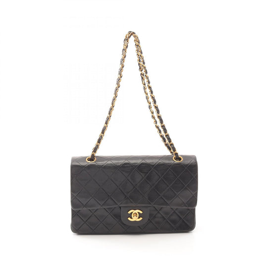 Chanel Lambskin Matelasse W Flap Shoulder Bag