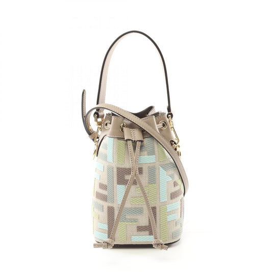 Fendi Mini Mon Tresor Canvas Leather Handbag