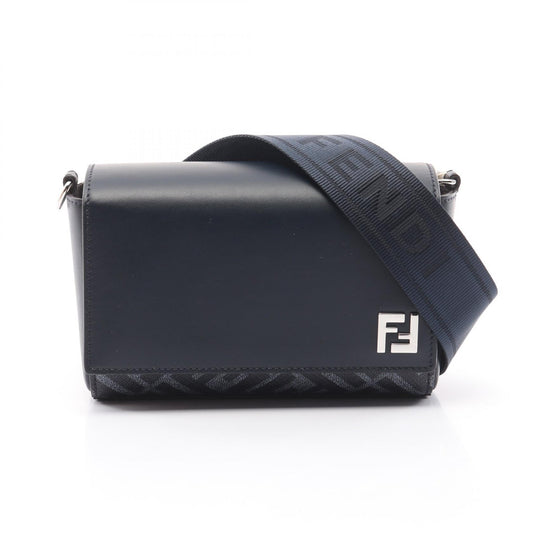 Fendi Leather FF Squared Compact Bag Navy