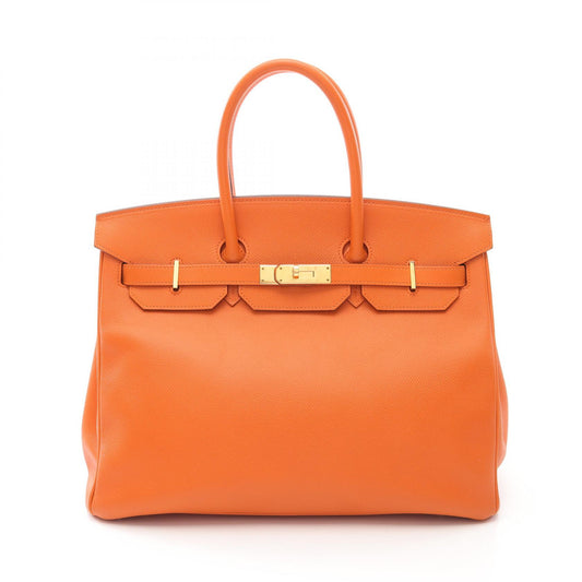 Hermes Birkin 35 Leather Handbag Orange