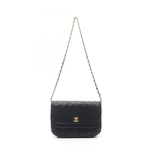 Chanel Lambskin Matelasse W Flap Shoulder Bag