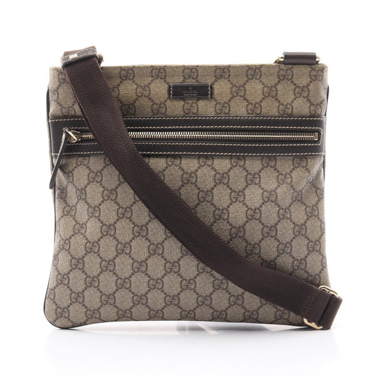 Gucci GG Supreme Shoulder Bag PVC Canvas Leather