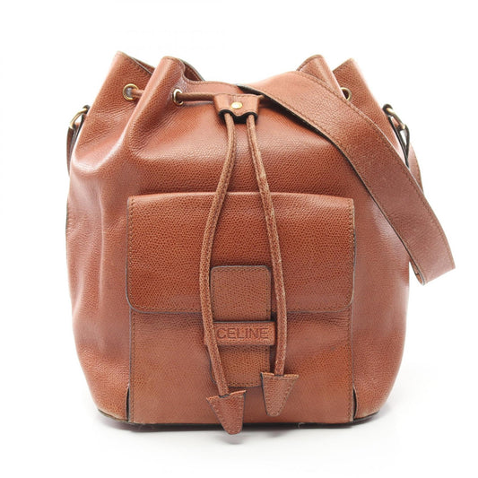 Celine Leather Shoulder Bag Brown