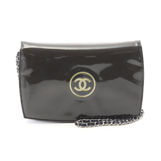 Chanel Patent Leather Shoulder Bag Green