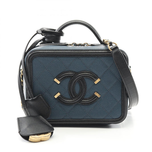 Chanel CC Filigree Small Vanity Bag Leather