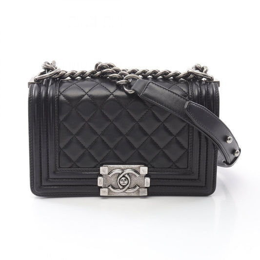 Chanel Boy Small Lambskin Shoulder Bag Black