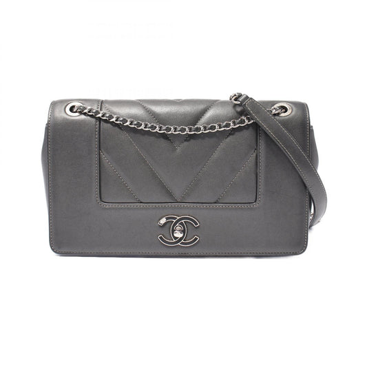 Chanel Chevron V-Stitch Leather Shoulder Bag