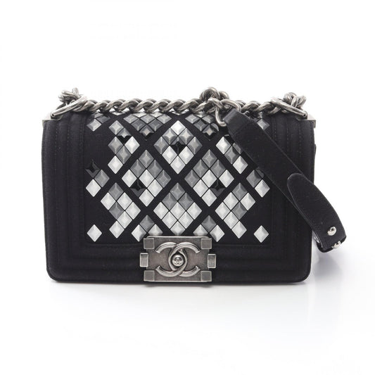 Chanel Boy Small Shoulder Bag Canvas Leather