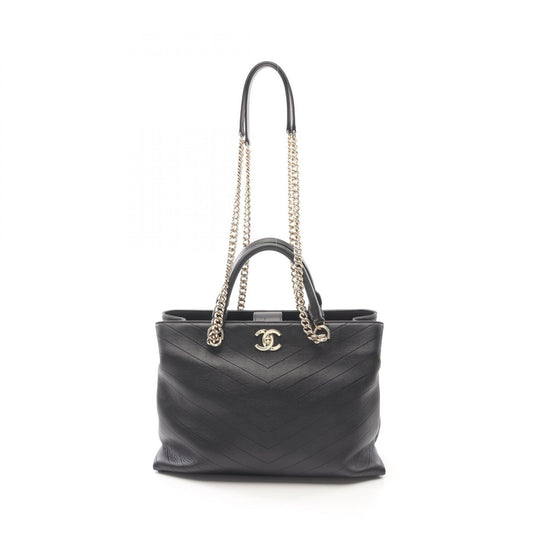 Chanel Chevron V-Stitch Leather Tote Bag