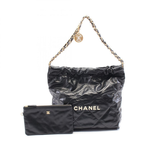 Chanel 22 Leather Tote Bag Black AS3261