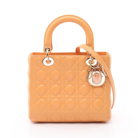 Dior Lady Dior Cannage Lambskin Handbag Yellow