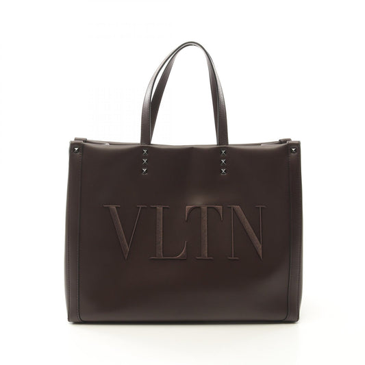 Valentino VLTN Logo Leather Tote Bag