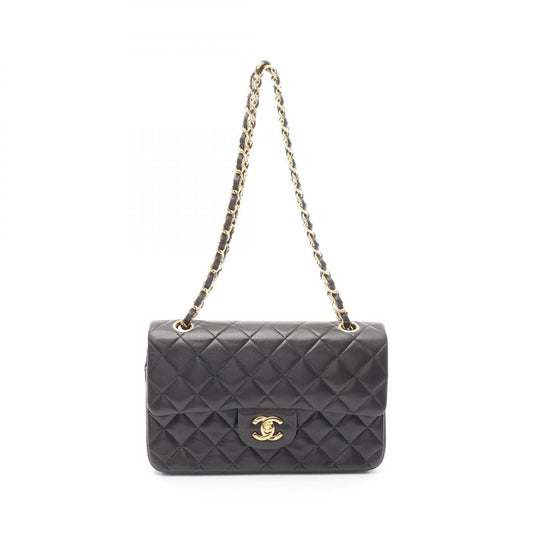Chanel Lambskin Matelasse W Flap Shoulder Bag A01113