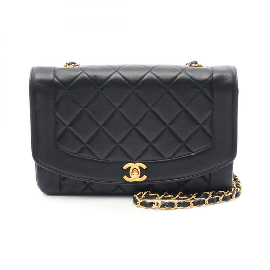 Chanel Diana Flap Shoulder Bag Lambskin Black