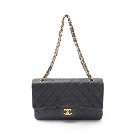 Chanel Lambskin Matelasse W Flap Shoulder Bag A01112