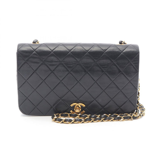 Chanel Lambskin Full Flap Shoulder Bag Black
