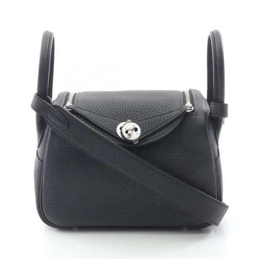 Hermes Lindy Mini Shoulder Bag Black Leather