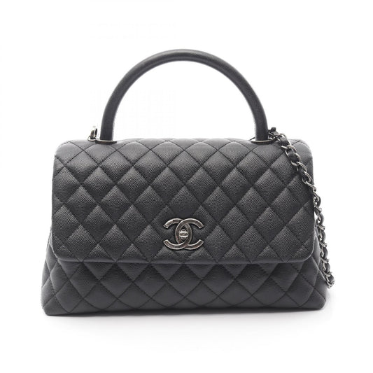 Chanel Coco Handle Flap Bag Black Leather