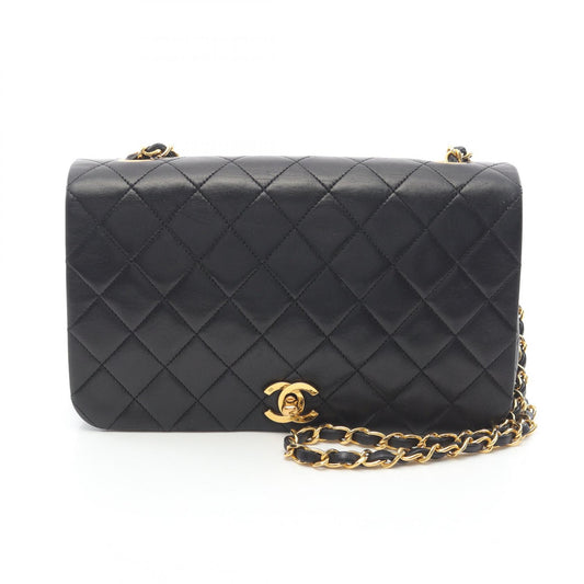 Chanel Lambskin Full Flap Shoulder Bag Black