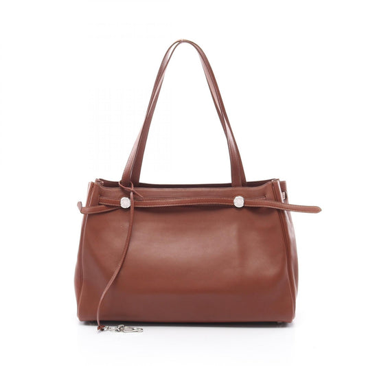 Hermes Leather Cabana Tote Bag Brown