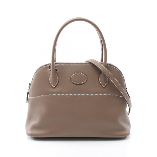 Hermes Bolide 27 Leather Handbag Brown