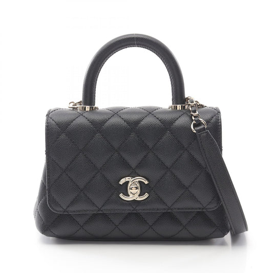 Chanel Coco Handle XXS Leather Handbag Black
