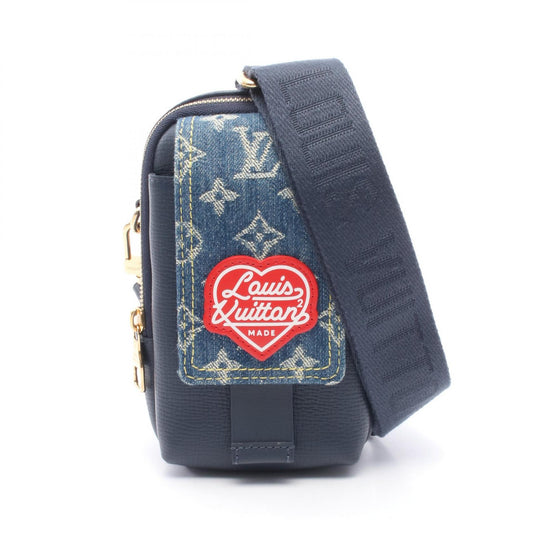 Louis Vuitton Double Phone Pouch Denim Leather
