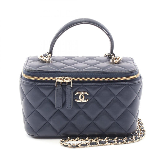 Chanel Matelasse Leather Shoulder Bag Navy