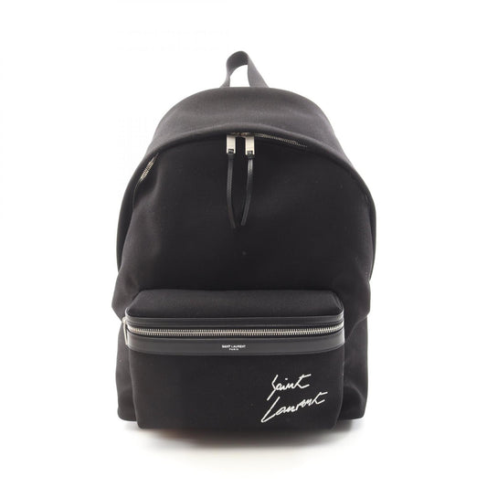 Saint Laurent Leather Cotton Backpack Black