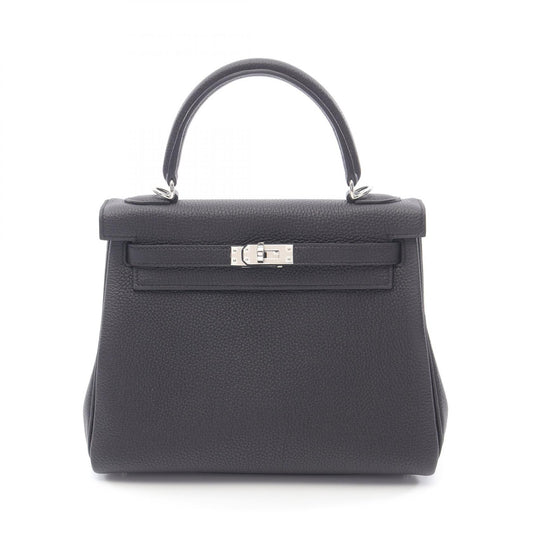 Hermes Kelly 25 Togo Leather Handbag Black