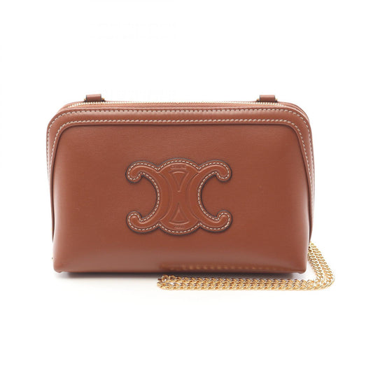 Celine Leather Clutch Triomphe Shoulder Bag