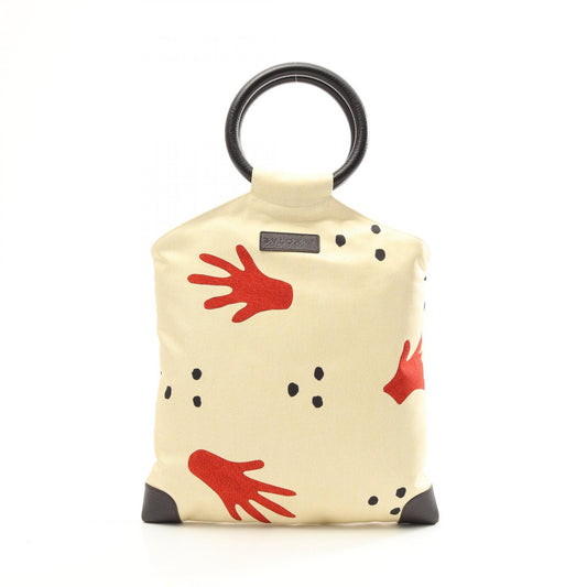 Bvlgari Silk Leather Beach Handbag Ivory