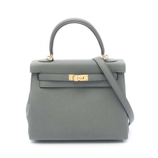 Hermes Kelly 25 Togo Leather Handbag Green