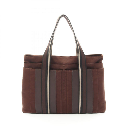 Hermes Canvas Leather Tote Bag