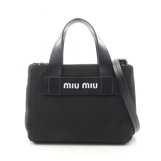 Miu Miu CANAPA Canvas Leather Tote Bag 5BA188