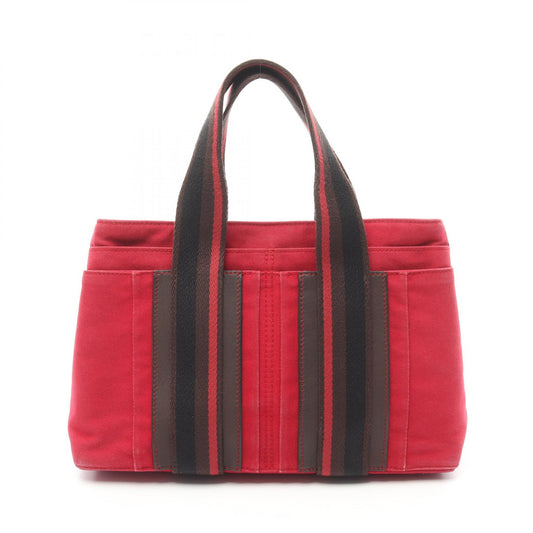 Hermes Canvas Leather Tote Bag