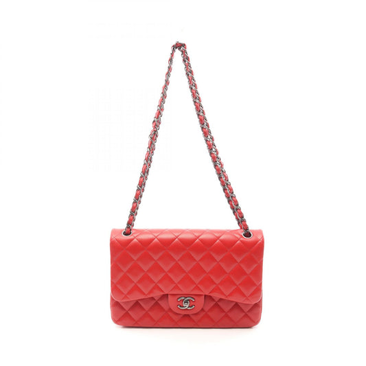 Chanel Large W Flap Shoulder Bag Red