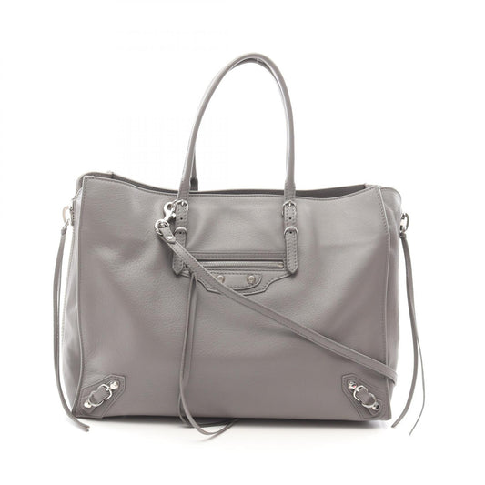 Balenciaga Leather Paper B4 Zip Around Tote Bag