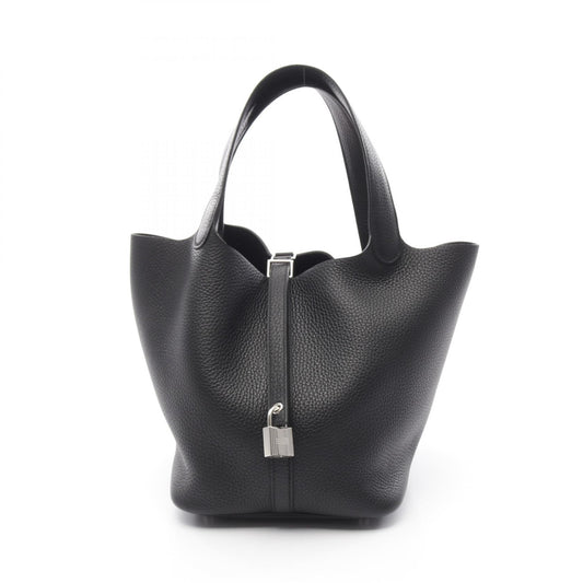 Hermes Picotin MM Leather Handbag Black