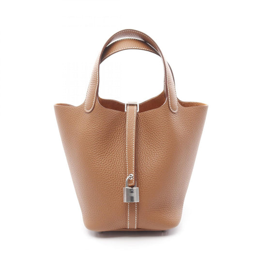 Hermes Picotin PM Leather Handbag Brown