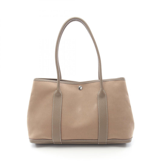 Hermes Garden Party PM Canvas Leather Tote
