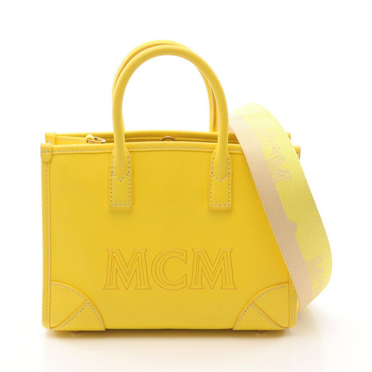 MCM Leather Munich Tote Bag Yellow