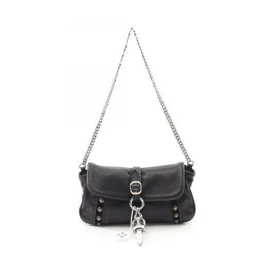 Chrome Hearts Leather Large Dagger Crossball Shoulder Bag