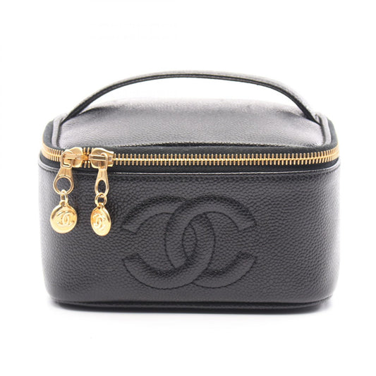 Chanel Coco Mark Handbag Black Leather