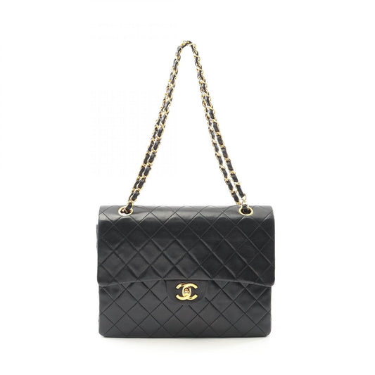 Chanel Lambskin Matelasse W Flap Shoulder Bag