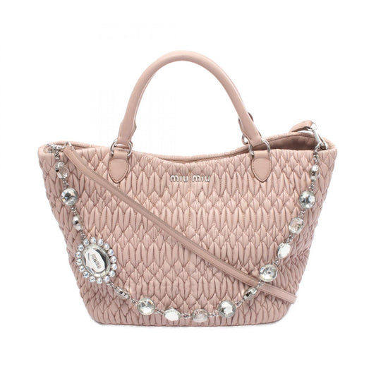 Miu Miu Leather Nappa Crystal Matelassé Handbag