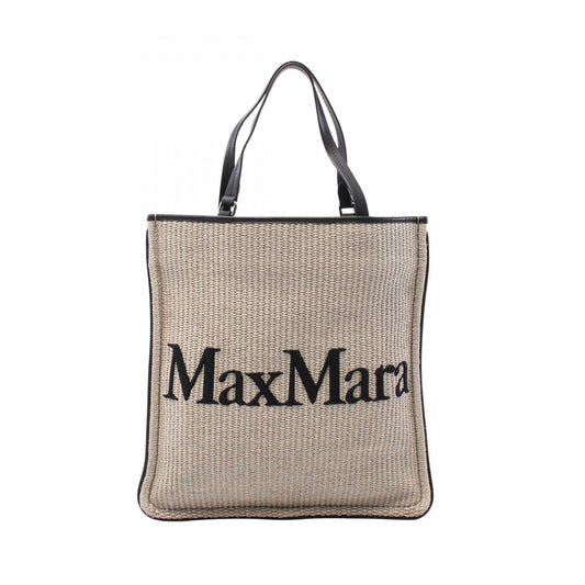 Max Mara Leather Raffia Easybag Tote
