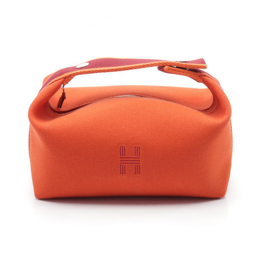 Hermes Canvas Handbag Red/Bordeaux