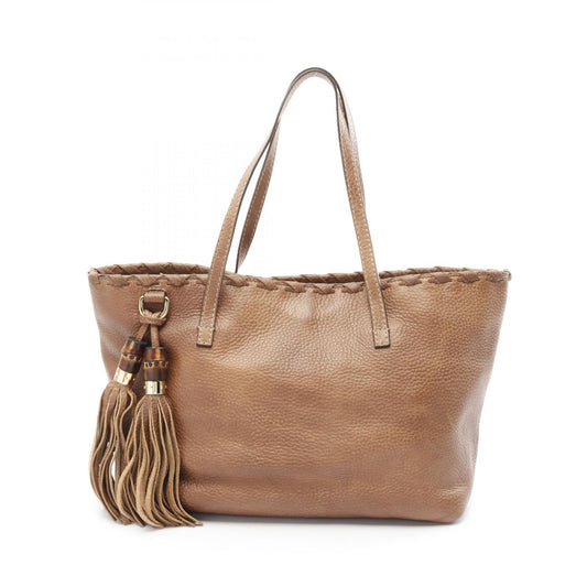 Gucci Leather Tote Bag Brown 218780