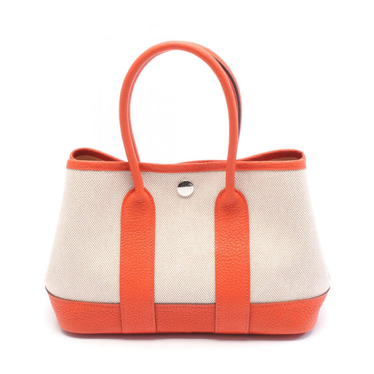 Hermes Neo Garden 23 Canvas Leather Tote Bag